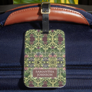 Etiqueta Para Maletas Elegante Floral Hermoso Inspirado en William Morri