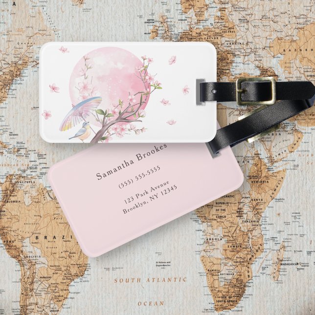 Etiqueta Para Maletas Elegante florecimiento de cerezo (Subido por el creador)