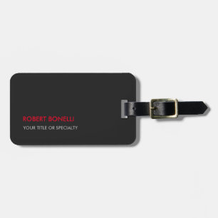 Etiqueta Para Maletas Elegante Gris Rojo Moderno