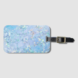 Etiqueta Para Maletas Elegante hielo holográfico azul arco iris