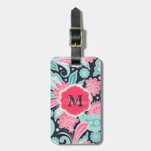 Etiqueta Para Maletas Elegante ilustracion de diseño paisley floral