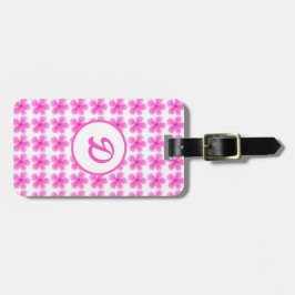 Etiqueta Para Maletas elegante lindo rosa moderno monogramado