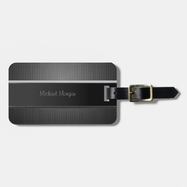 Etiqueta Para Maletas Elegante lujo, a rayas (Frente Horizontal)
