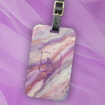 Etiqueta Para Maletas Elegante Mármol de Lavanda Púrpura con venas Purpu<br><div class="desc">Eleva tu estilo de viaje con esta impresionante etiqueta para el equipaje de personalizable. El diseño es de mármol violeta de lavanda que imita la belleza natural de la piedra, creando un estilo sofisticado y elegante. Las venas y los remolinos purpurinas intrincados recorren el suelo de mármol, añadiendo un toque...</div>