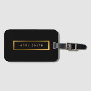 Etiqueta Para Maletas Elegante Mármol moderno oro negro
