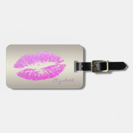 Etiqueta Para Maletas Elegante Moda elegante - Labios Purpurinoso,Person