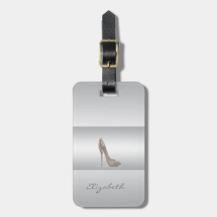 Etiqueta Para Maletas Elegante Moderno Femenino, Tacón Alto