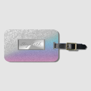 Etiqueta Para Maletas Elegante Moderno Glamour Destellos Bokeh Ombre, Ma