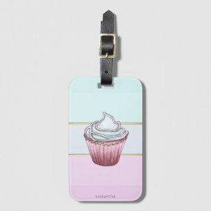 Etiqueta Para Maletas Elegante moderno rayado, Cupcake