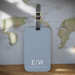 Etiqueta Para Maletas Elegante Monograma moderno Minimalista azul turbio<br><div class="desc">Presentamos nuestra Dusty Blue Minimalista Monogram Elegant Collection: Eleva tu estilo con sofisticación y encanto intemporal. Nuestra colección presenta diseños minimalistas en un suave y polvoriento matiz azul, realzados con elegantes monogramas adaptados a su gusto personal. Desde la papelería refinada hasta los accesorios versátiles, cada pieza de nuestra colección está...</div>