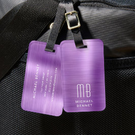 Etiqueta Para Maletas Elegante Monograma Rosa