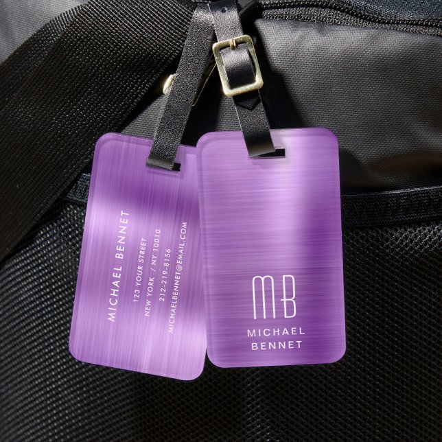 Etiqueta Para Maletas Elegante Monograma Rosa (Elegant Monogram Pink Luggage Tag)