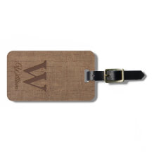 Elegante Monogramo de textura de cuero de vaca mar