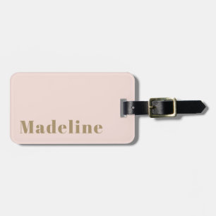 Etiqueta Para Maletas Elegante Nombre Minimalista Personalizado Rubor Ro