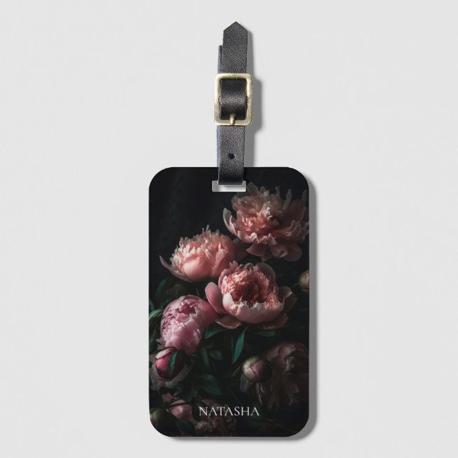 Etiqueta Para Maletas Elegante nombre personalizado de los pueblos rosad (Anverso vertical)