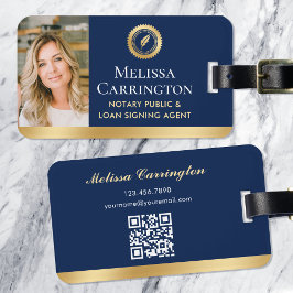 Etiqueta Para Maletas Elegante notario foto pública marina de oro azul