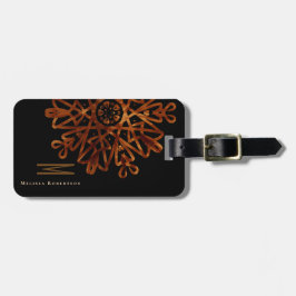 Etiqueta Para Maletas Elegante Ornate de Oro de Moda Monogramado