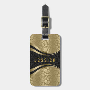 Etiqueta Para Maletas Elegante Patrón 2 de damasquinados florales de col