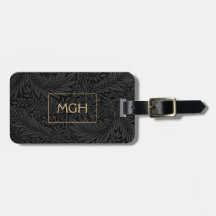 Elegante patrón floral de monograma de oro