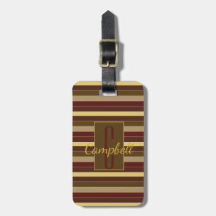 ETIQUETA PARA MALETAS ELEGANTE PATRÓN MASCULINA DE LA TIRA MARRÓN DE MON