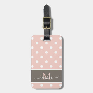 Etiqueta Para Maletas Elegante patrón moderno de punto de polka con mono