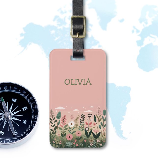Etiqueta Para Maletas Elegante Personalizado Flores Silvestres Personali (Subido por el creador)