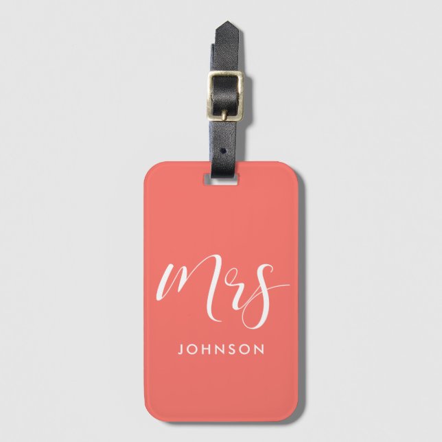 Etiqueta Para Maletas Elegante personalizado Sra. (Anverso vertical)