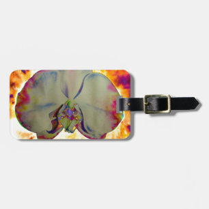 Etiqueta Para Maletas Elegante pintura de orquídeas de color de agua abs