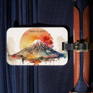 Etiqueta Para Maletas Elegante pintura del Monte Fuji Japón