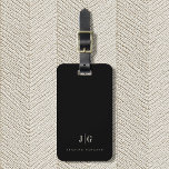 Etiqueta Para Maletas Elegante Profesional Simple Monograma Minimalista<br><div class="desc">Moderna y elegante etiqueta para el equipaje con su monograma en un diseño de tipografía de gama alta. Personalización profesional y sencilla.</div>
