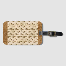 Etiqueta Para Maletas Elegante Purpurina de jirafa de oro Moda de espark