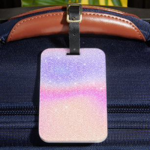 Etiqueta Para Maletas Elegante Purpurina gradiente Swirl Holographic