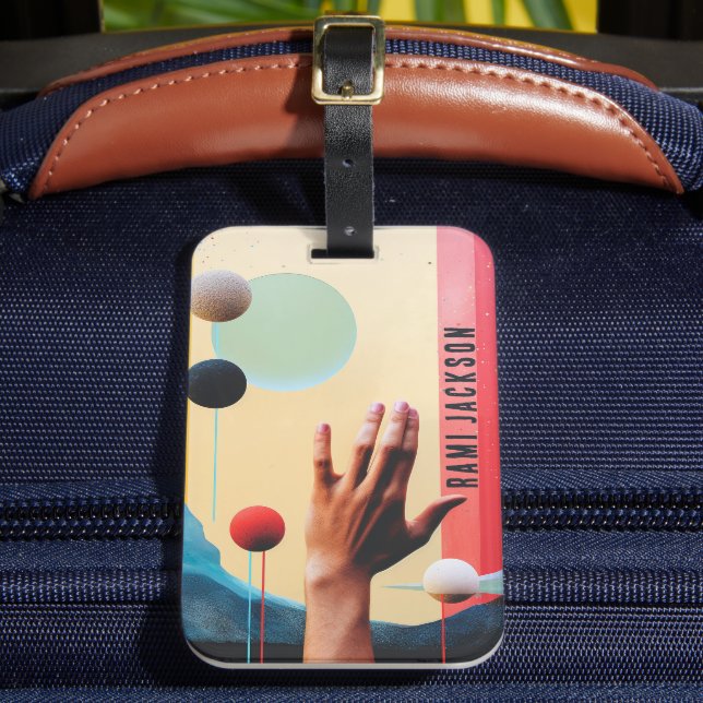 Etiqueta Para Maletas Elegante Resumen Único Resumen Nombre retro autist (Anverso In situ 2)