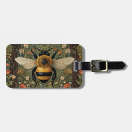 Etiqueta Para Maletas Elegante retro bumblebee boho arte floral botánico