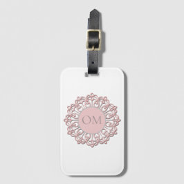 Etiqueta Para Maletas Elegante Rubor Pink Mandala OM