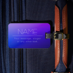 Etiqueta Para Maletas Elegante texto editable y color morado moderno des