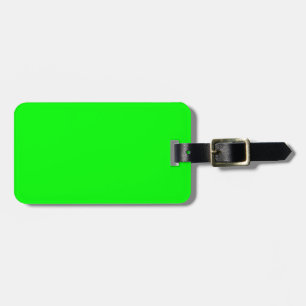 Etiqueta Para Maletas Elegante Verde Lime, fondo de color sólido