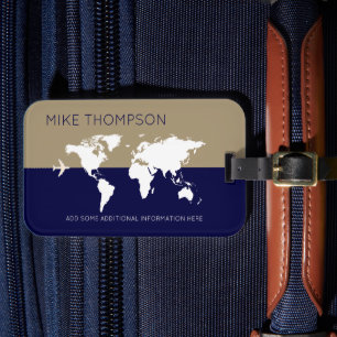 Etiqueta Para Maletas Elegante Viaje Masculino Sencillo Moderno del Mund