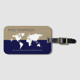 Etiqueta Para Maletas Elegante Viaje Masculino Sencillo Moderno del Mund