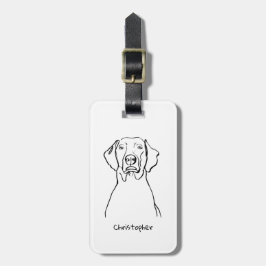 Etiqueta Para Maletas Elegante Weimaraner: Tu texto, tu estilo