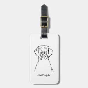 Etiqueta Para Maletas Elegante Weimaraner: Tu texto, tu estilo
