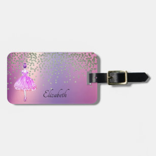 Etiqueta Para Maletas Elegante y brillante Diamantes Ballerina