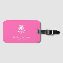 Etiqueta Para Maletas Elegante Y Moderno Nombre De Color Rosa Y Personal