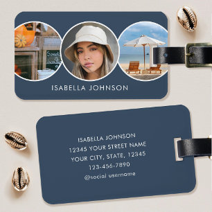 Etiqueta Para Maletas Elegantes fotos Personalizado pizarra azul