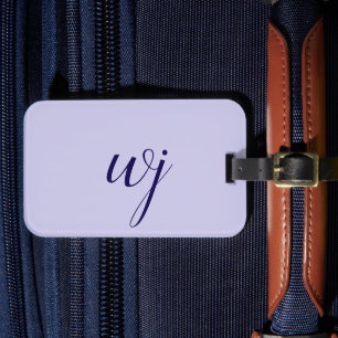 Etiqueta Para Maletas Elegantes iniciales de letras personalizados azule