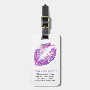 Etiqueta Para Maletas Elegantes Labios Purpurinas #22