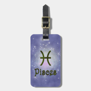 Etiqueta Para Maletas Elegir color Piscis Zodiac Rótulo Astrológico