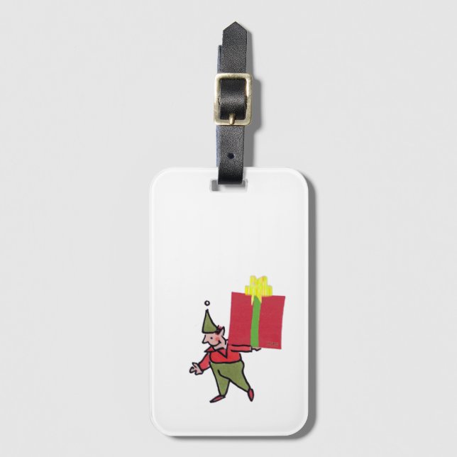 Etiqueta Para Maletas Elf With Red Box luggage tag (Anverso vertical)
