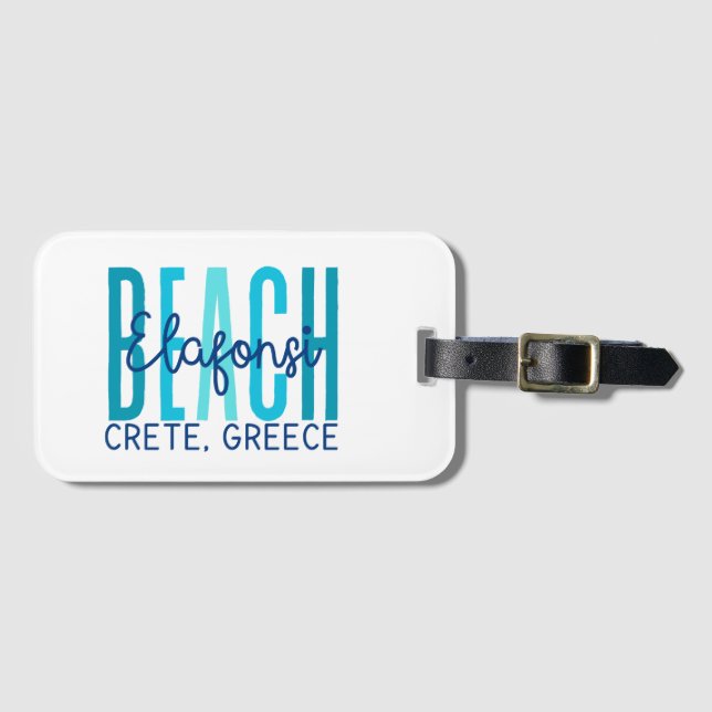 Etiqueta Para Maletas Elfonsi Beach Crete Greece (Océano) (Anverso horizontal)