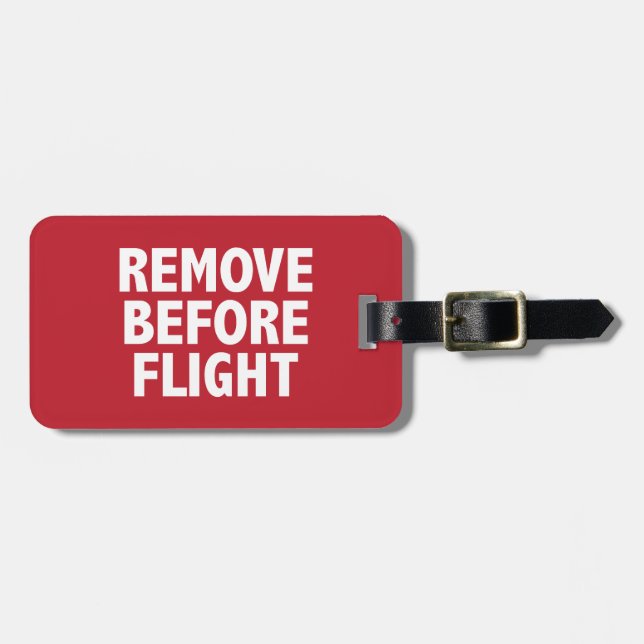 Etiqueta Para Maletas Eliminar antes del vuelo (Frente Horizontal)